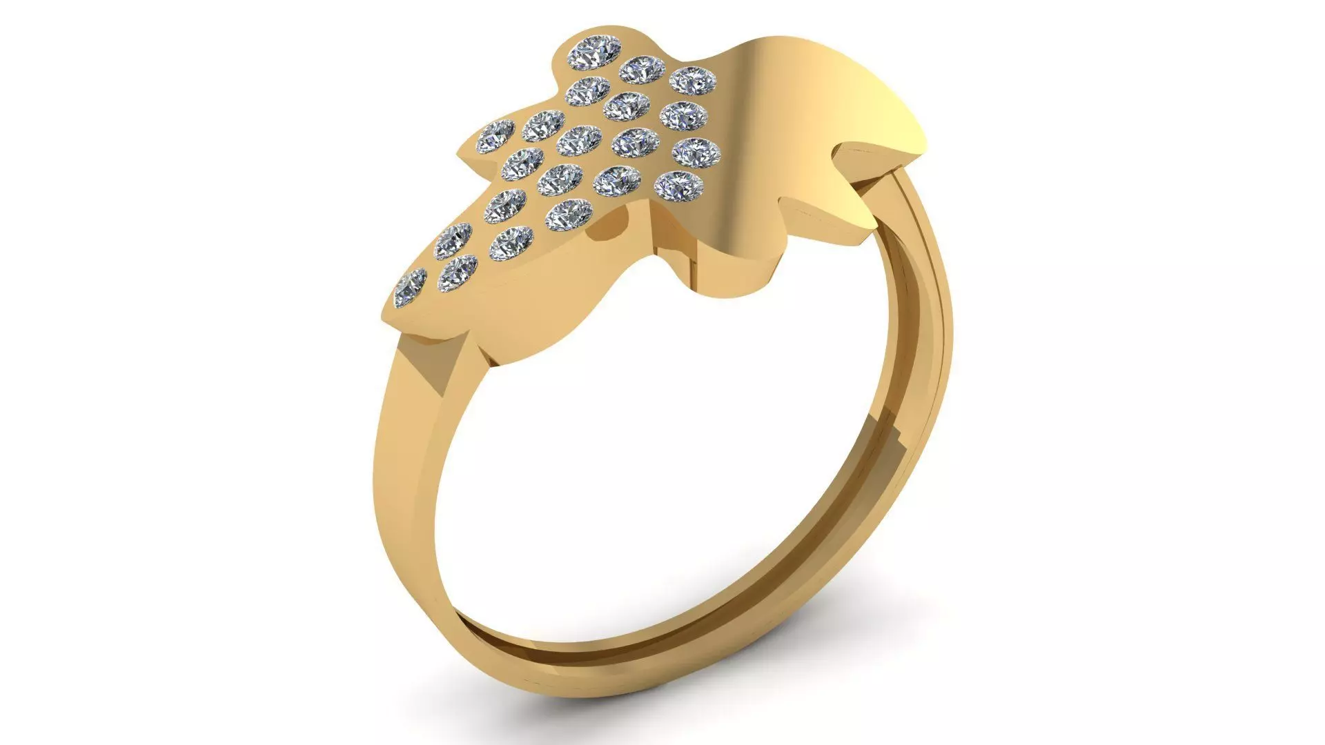 GOLD AND DIAMOND NAIL RING 3D PRINTABLE MODEL 3D print model