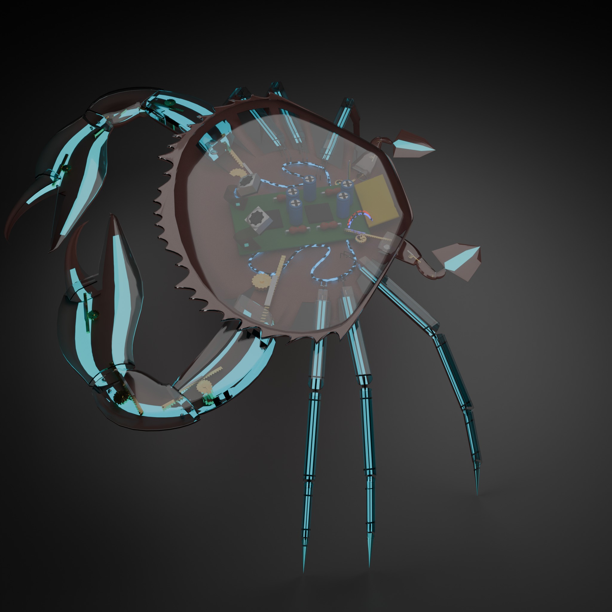 Giant Robot Crab Low-poly 3D model_8
