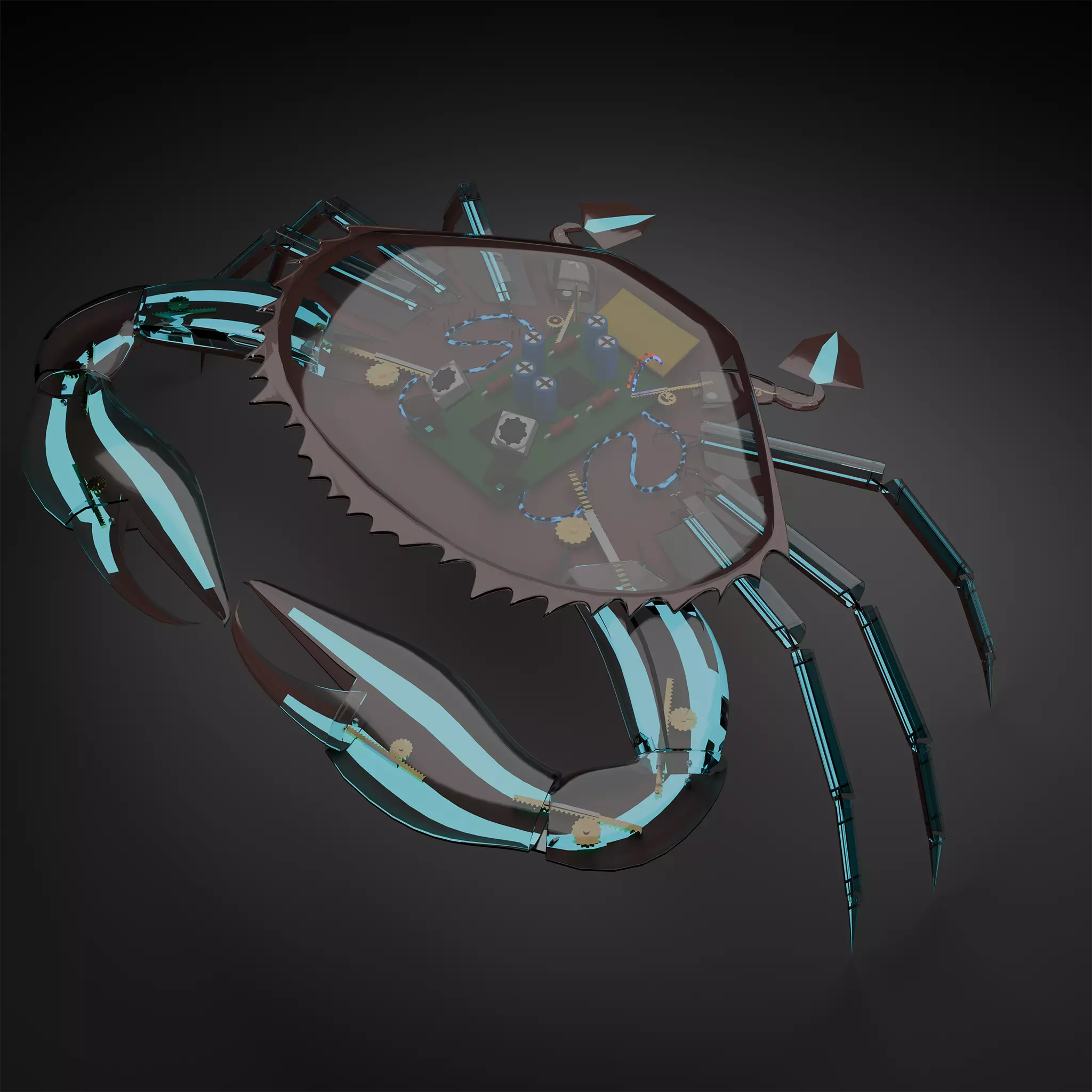 Giant Robot Crab Low-poly 3D model_0