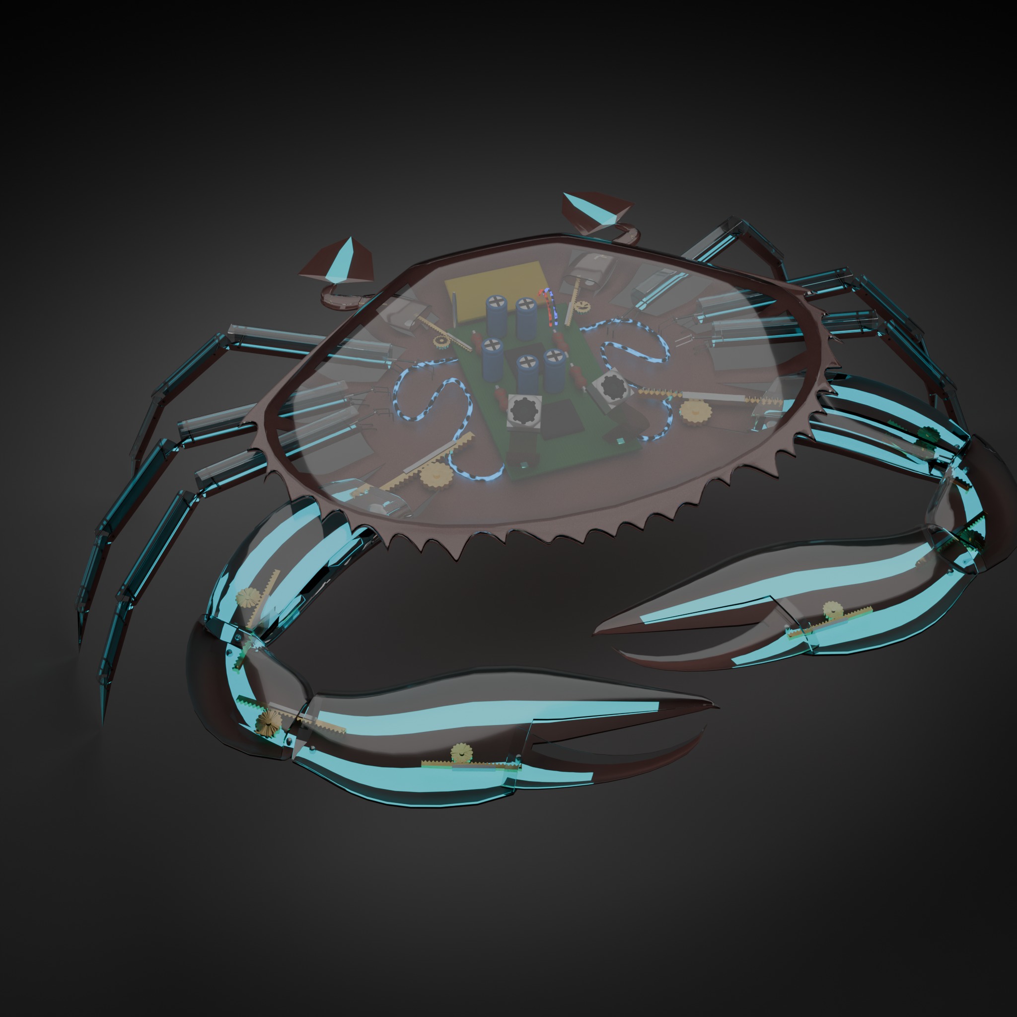Giant Robot Crab Low-poly 3D model_6