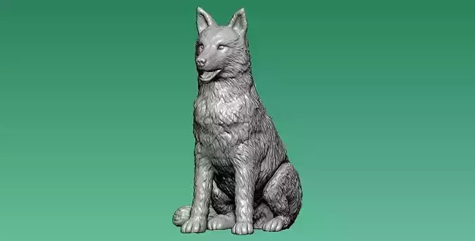 Husky dog - statue - 3D print