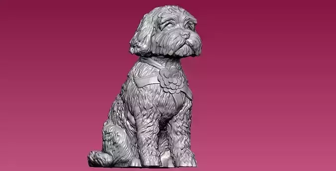  Black Russian Terrier - engraved - 3D printed
