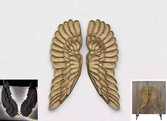 ANGEL WINGS FOR  WOOD BUFFET-WALL LIGHT 3D print model