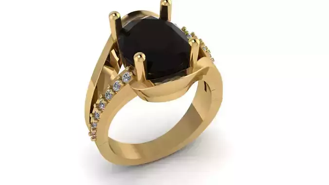 LUXURY GOLD AND BLACK SPINAL RING 3D PRINTABLE MODEL