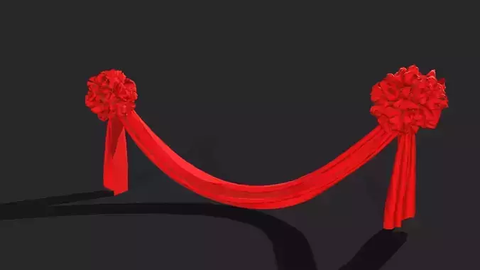 fabric flower Low-poly 3D model