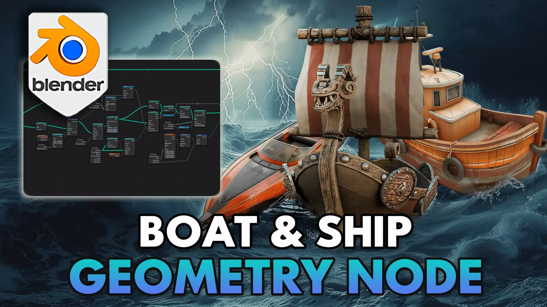 3D Tudor Blender Boat Geometry Node Build Any Boat in Seconds 3D model