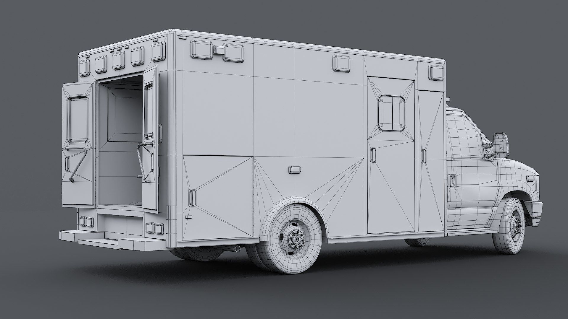 Ambulance FDNY 2010 Low-poly 3D model_30