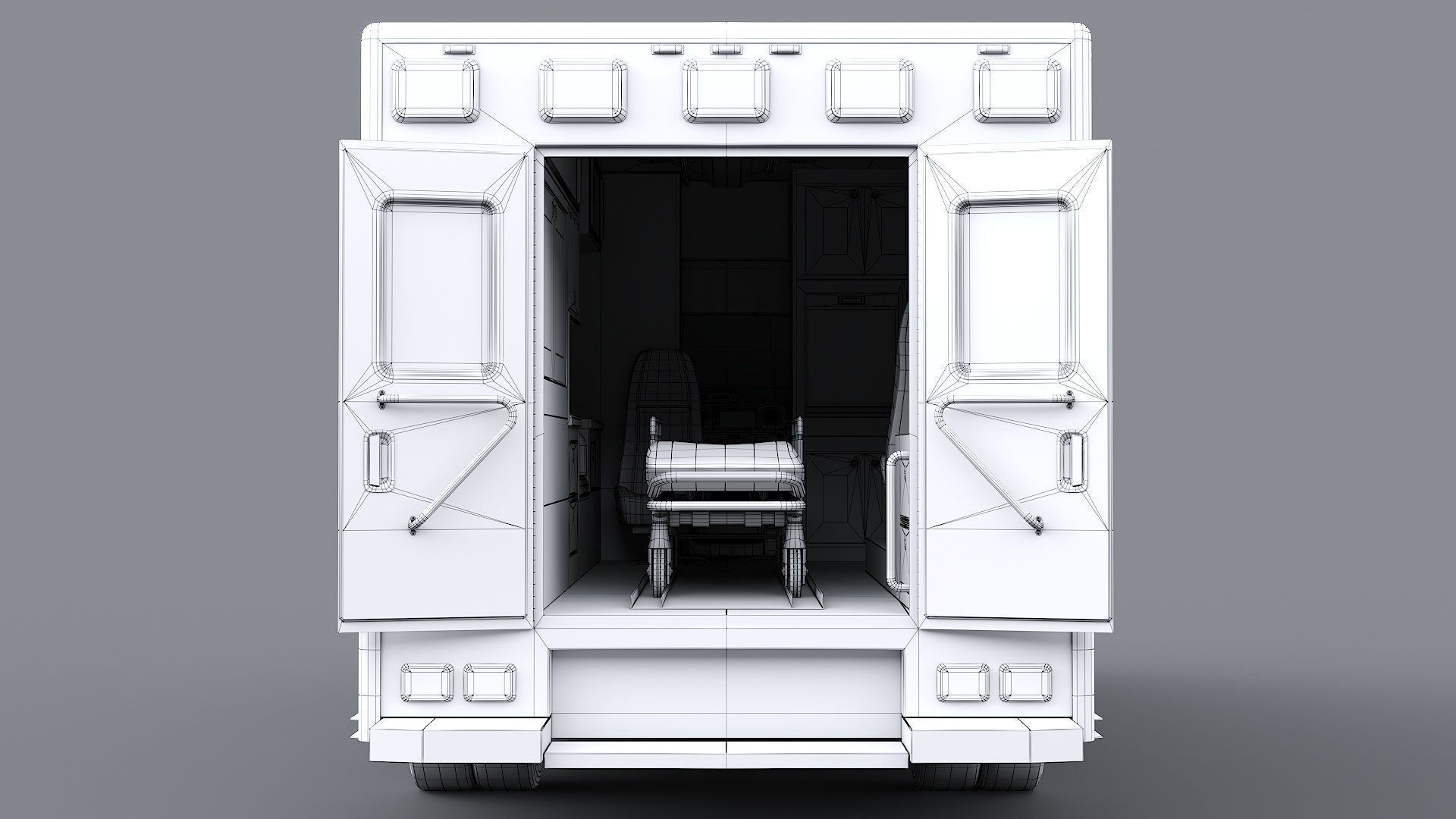 Ambulance FDNY 2010 Low-poly 3D model_29
