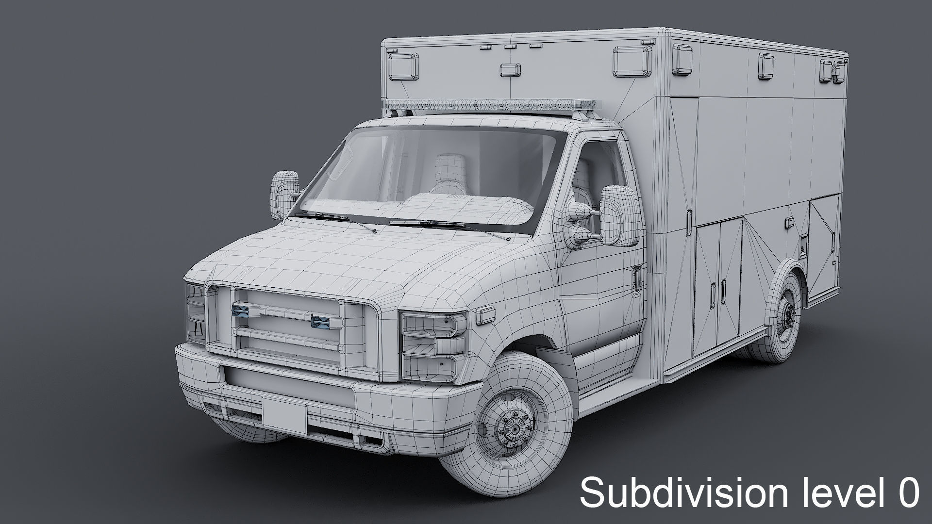 Ambulance FDNY 2010 Low-poly 3D model_22