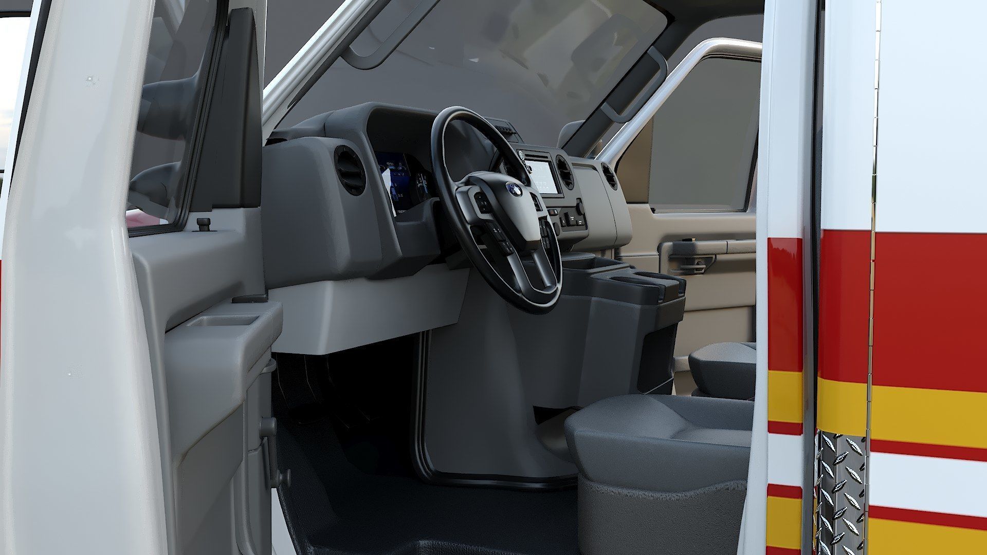 Ambulance FDNY 2010 Low-poly 3D model_14