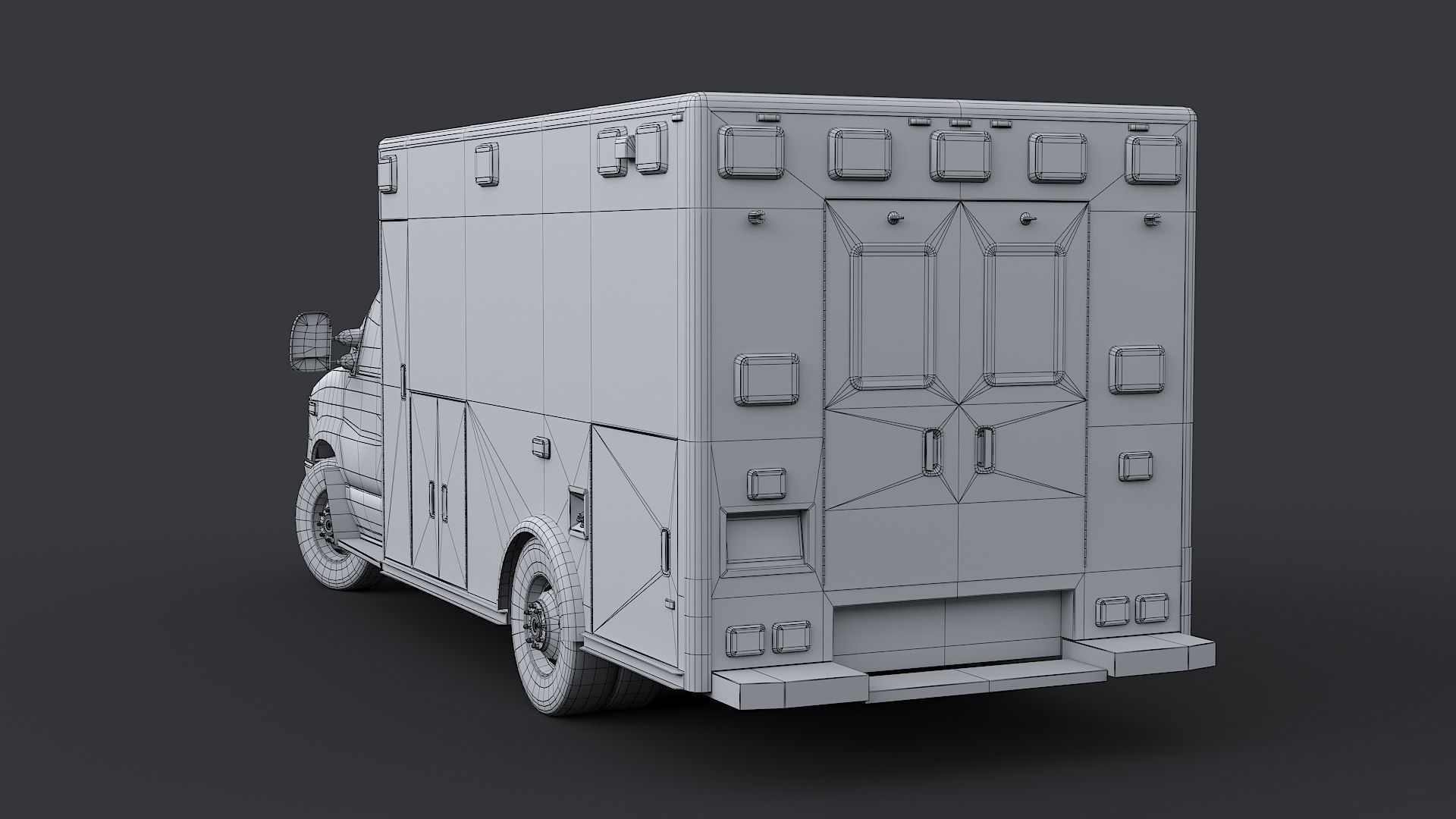 Ambulance FDNY 2010 Low-poly 3D model_28