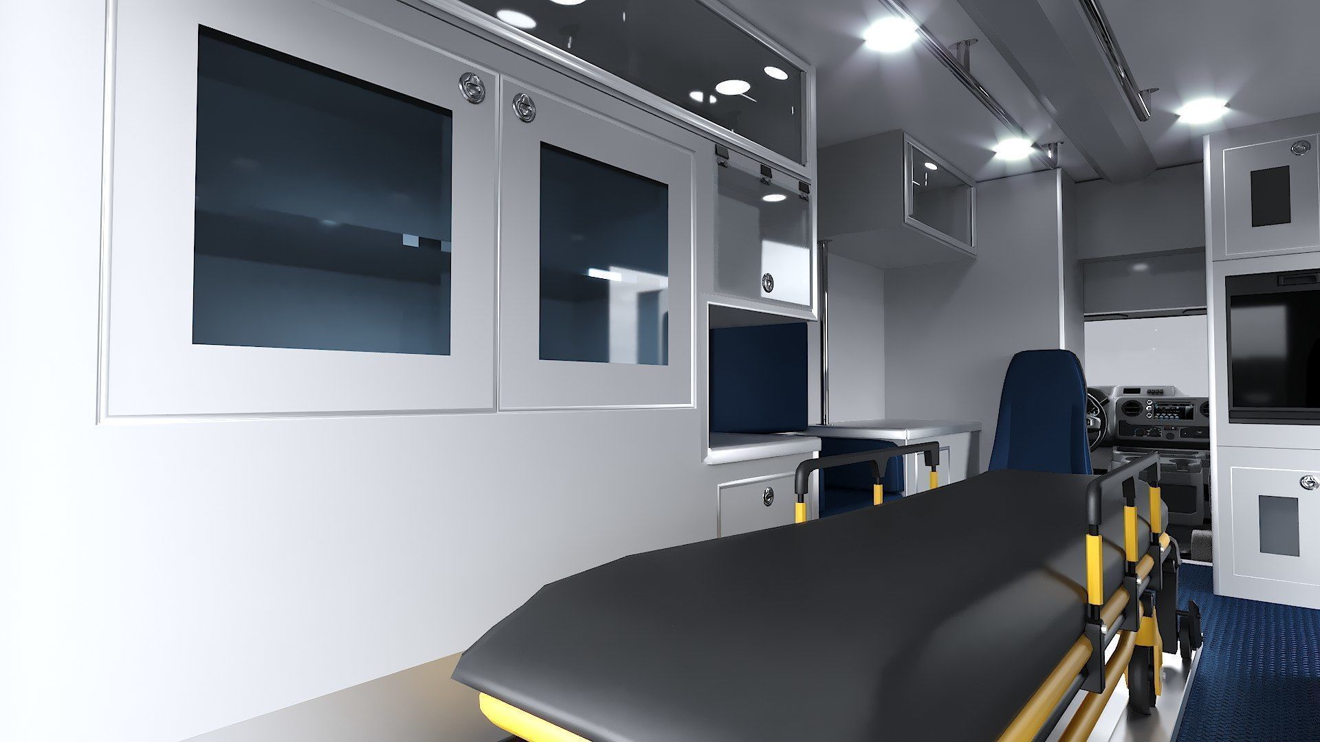 Ambulance FDNY 2010 Low-poly 3D model_15
