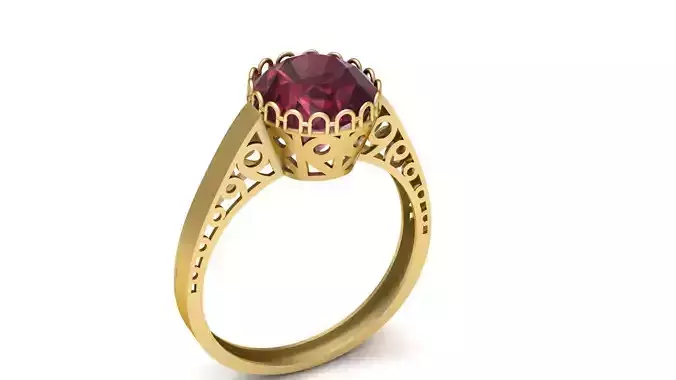 INDIAN STYLE DIAMOND RING 3D PRINTABLE MODEL