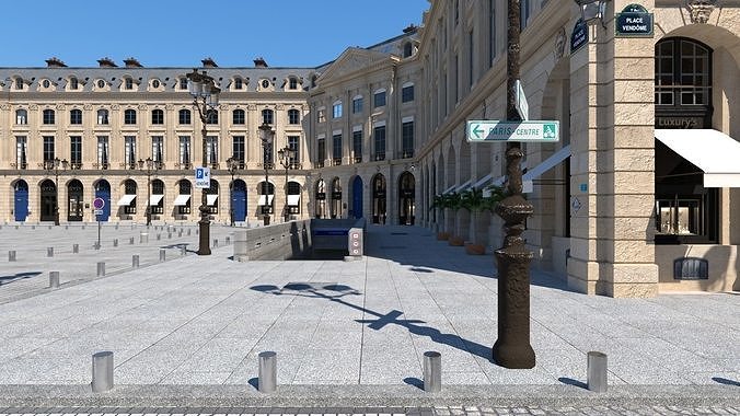 Paris Place Vendome Non Commercial License 3D model 7