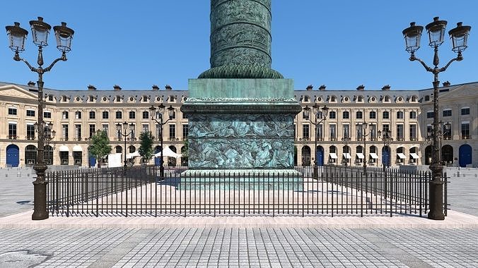 Paris Place Vendome Non Commercial License 3D model 6