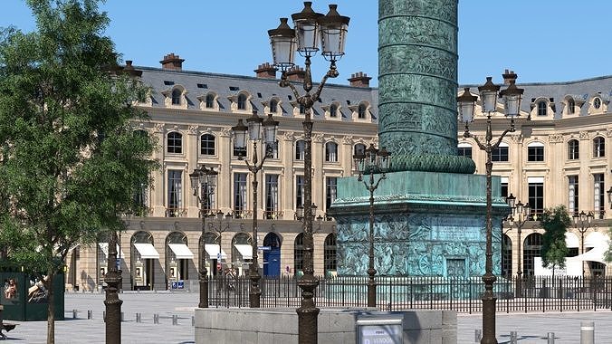 Paris Place Vendome Non Commercial License 3D model 3