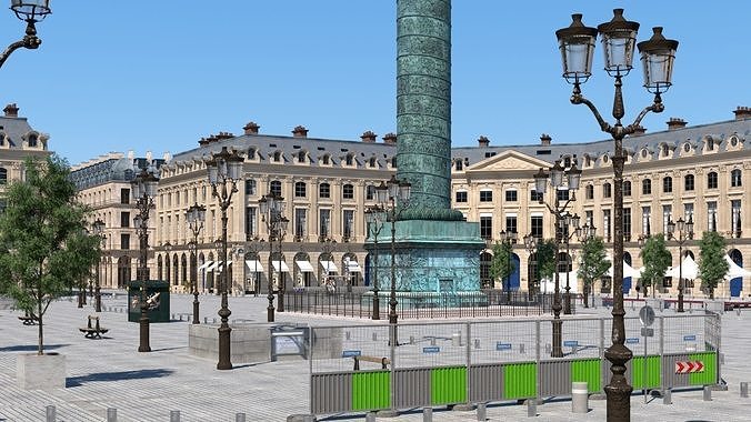 Paris Place Vendome Non Commercial License 3D model 2