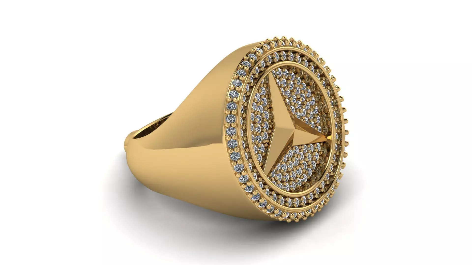 STYLISH MERCEDES LOGO DESIGN RING 3D PRINTABLE MODEL 3D print model