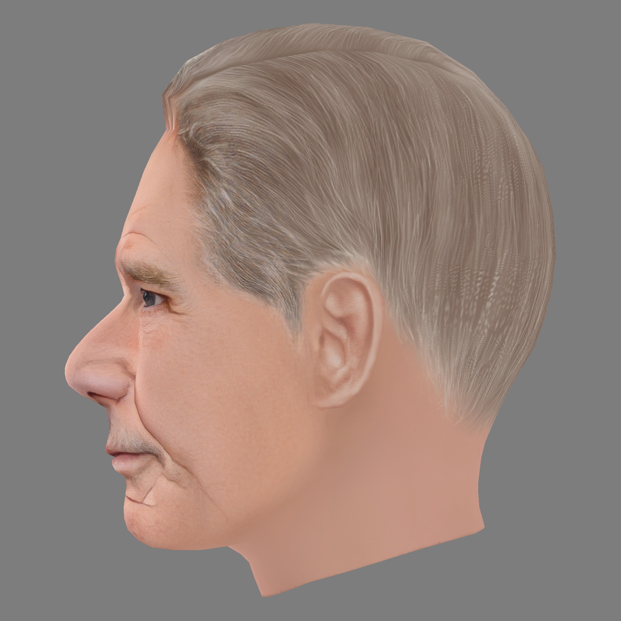 Harrison Fords Head - Low poly head for game Low-poly 3D model_2