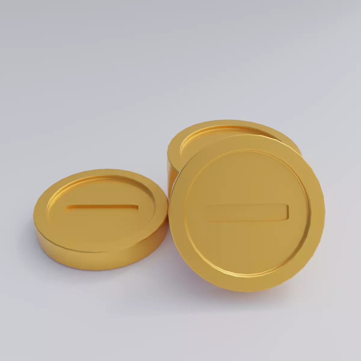 Gold Coin Super Mario model Low-poly 3D model