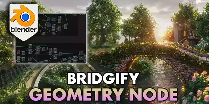 3D Tudor Bridgify - Blender Bridge Geometry Node