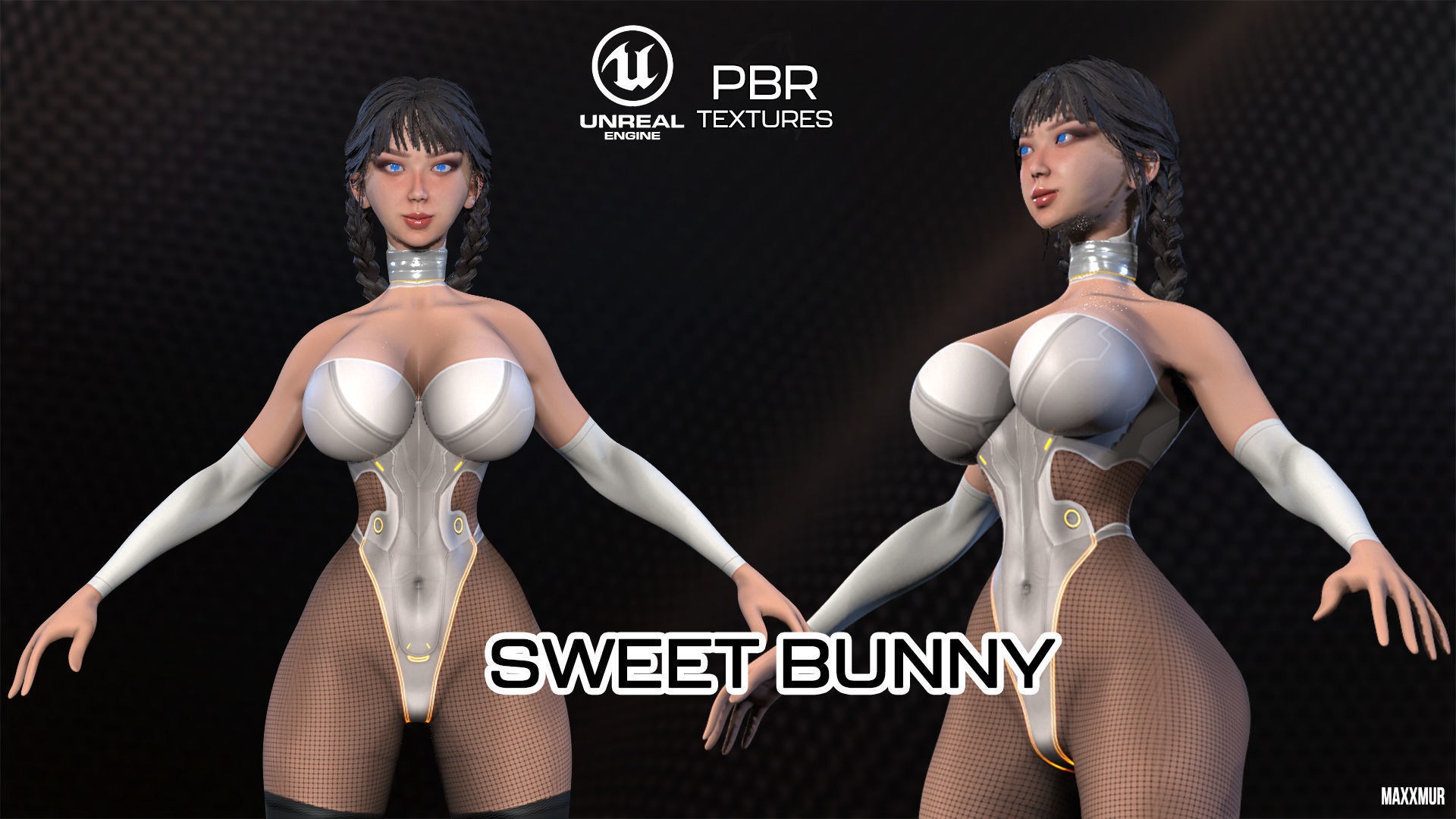 Sweet Bunny Low-poly 3D model_2