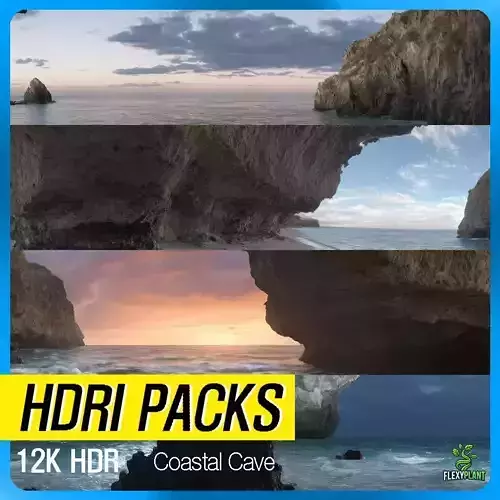 HDRI 21pcs 12k Coastal Cave with ocean