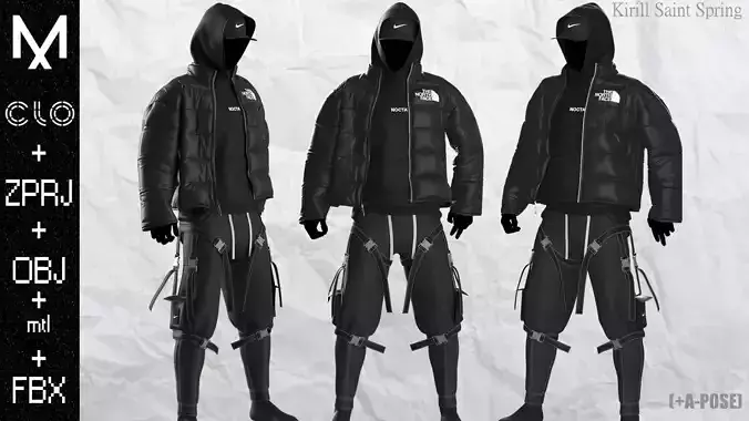 New Outfit Male Marvelous designer Clo3d OBJ mtl FBX ZPRJ