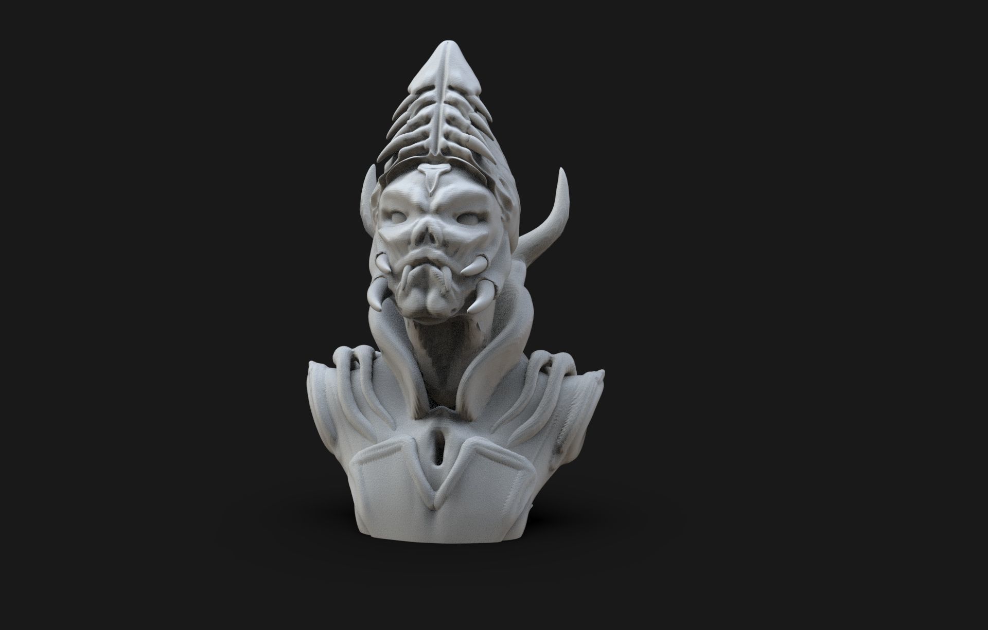 Patriarch Creature Bust 3D print model_1