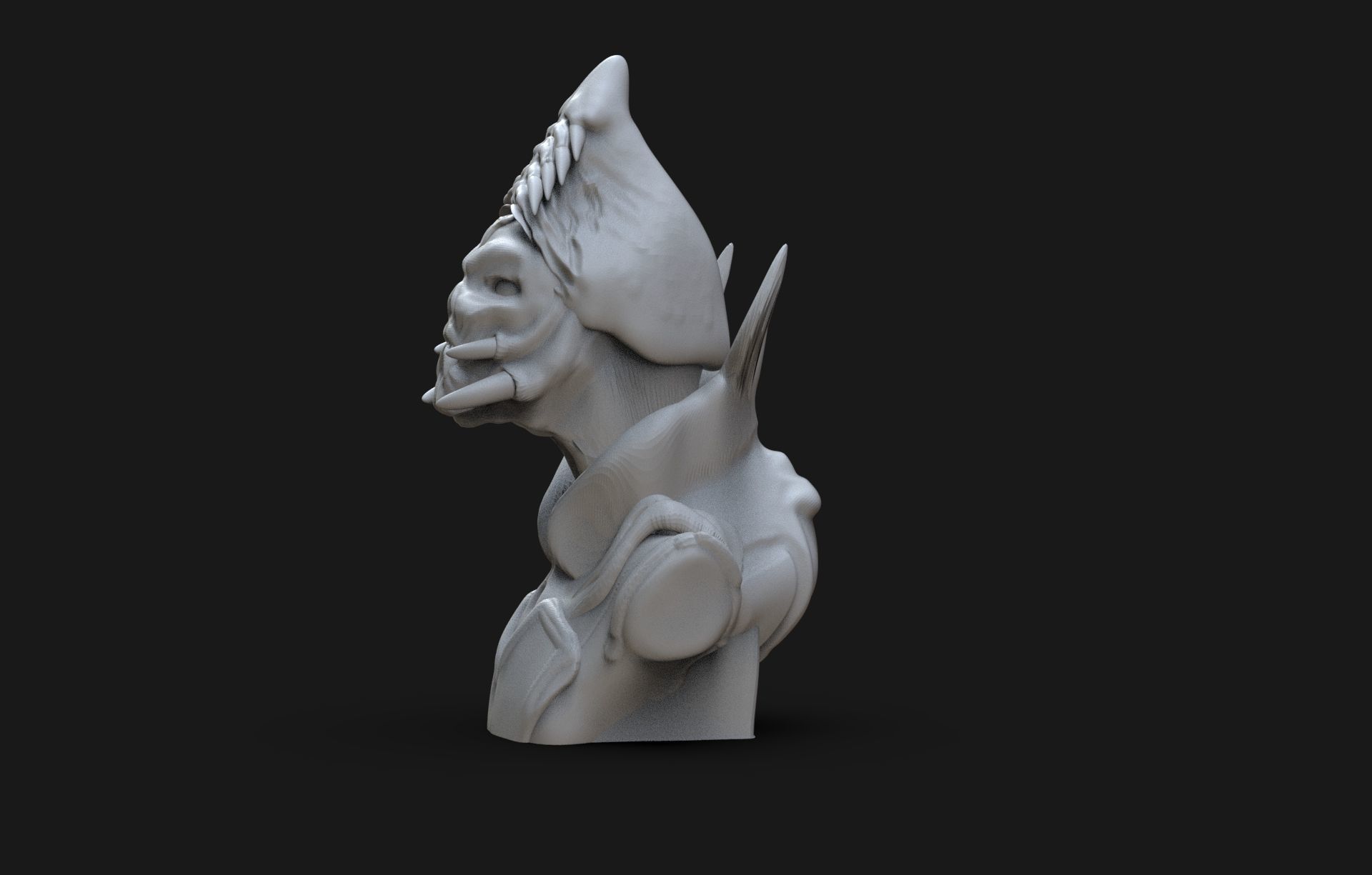 Patriarch Creature Bust 3D print model_4