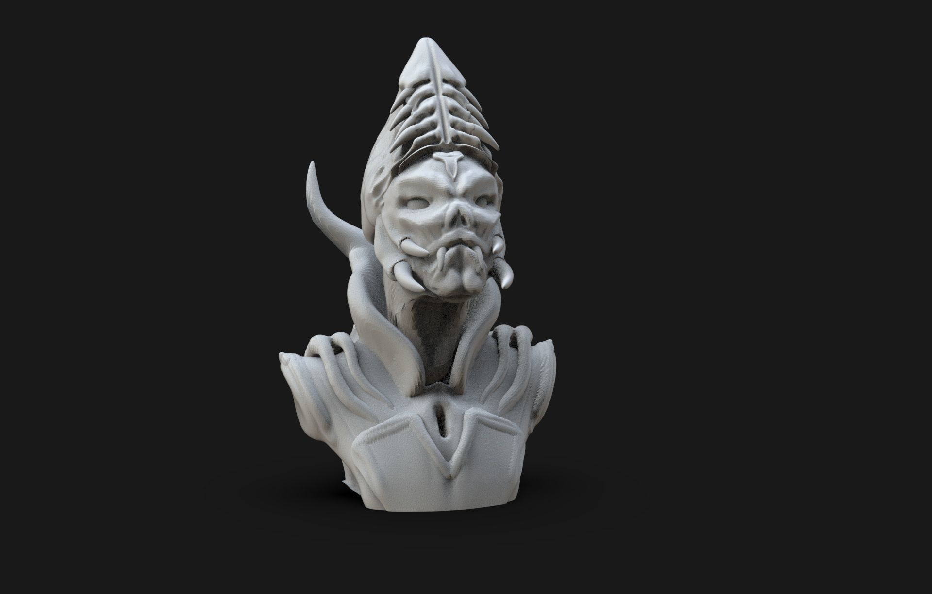 Patriarch Creature Bust 3D print model_3