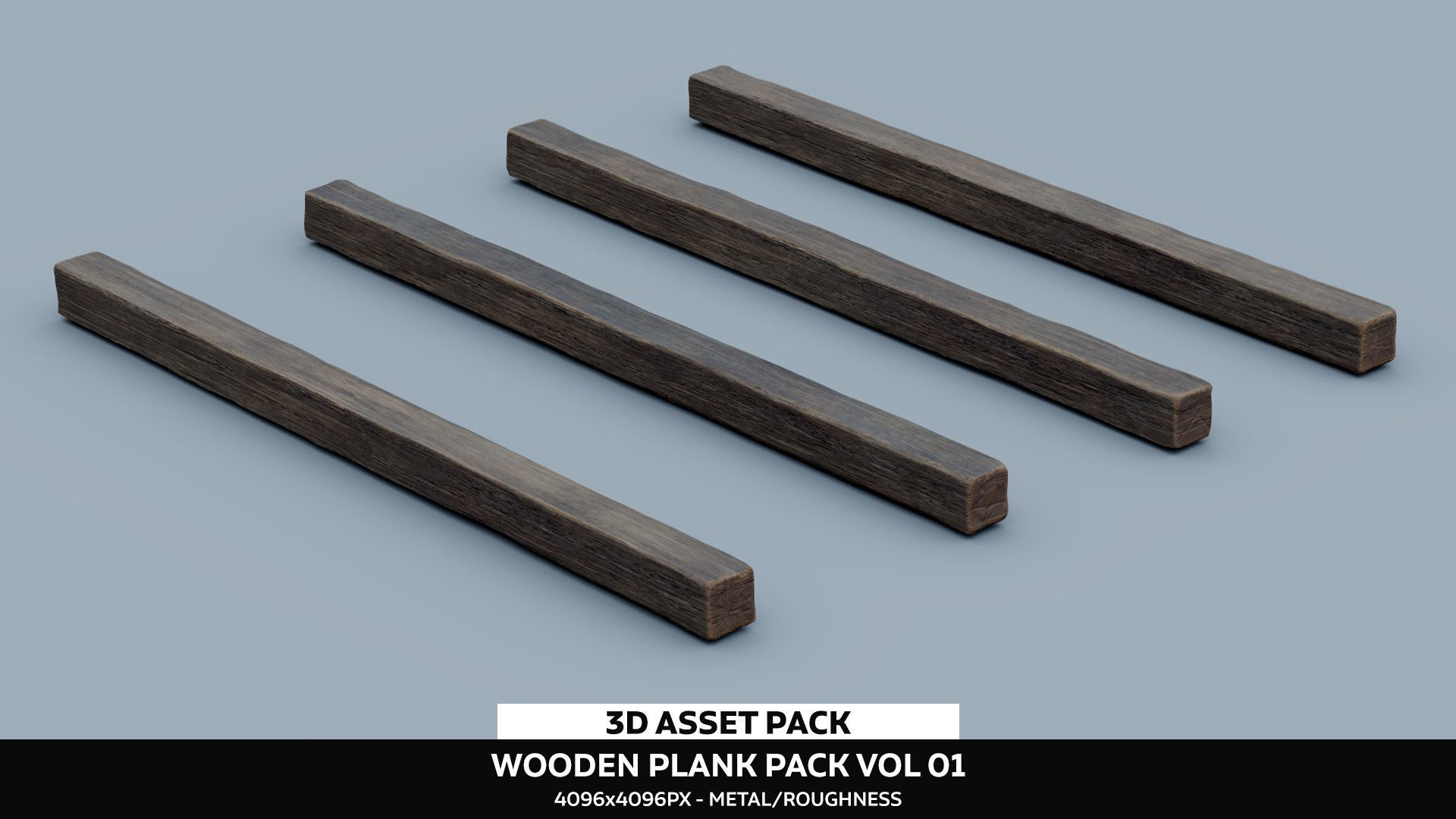 Wooden Plank Pack Vol 01 - High-Quality Wooden Planks Free low-poly 3D model_1