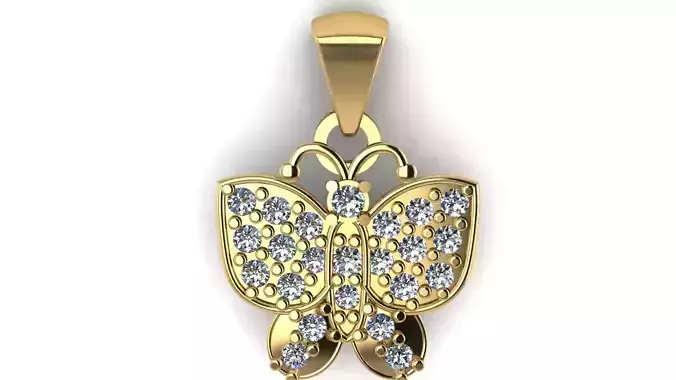 HIP HOP STYLISH BUTTERFLY PENDANT 3D PRINTABLE MODEL