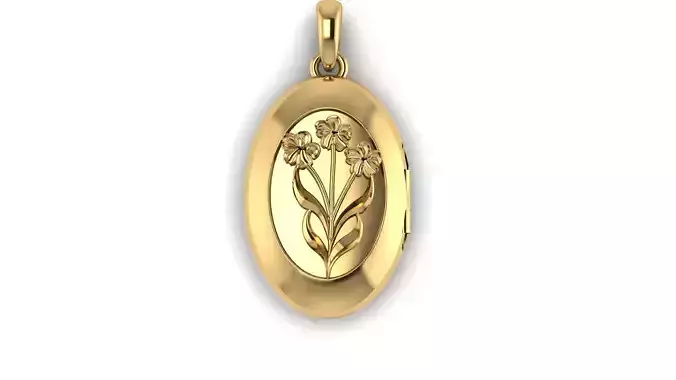 GOLD FLOWER LOCKET SET 3D PRINTABLE MODEL