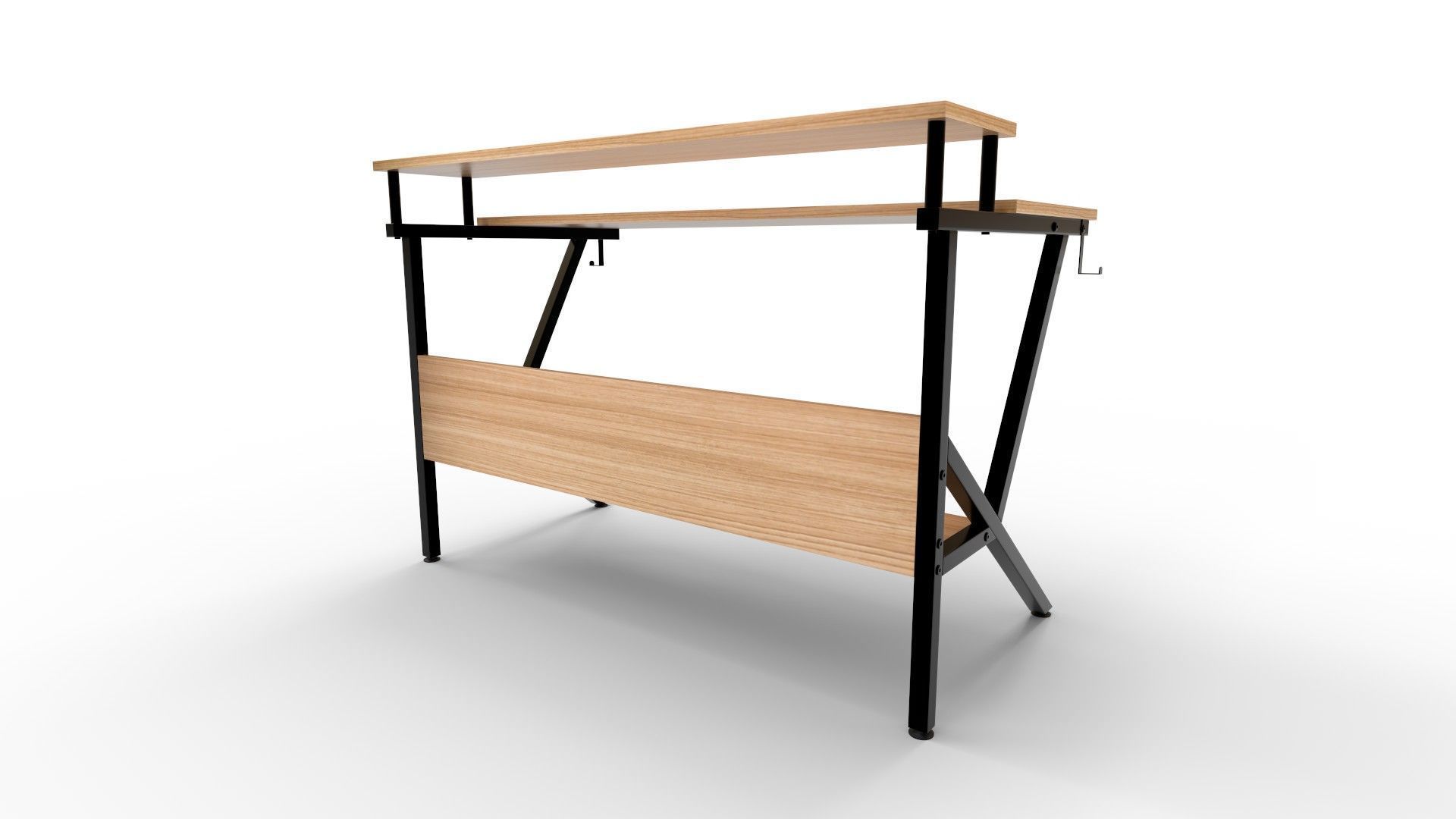 Home Office Desk for Small Space 3D model_3