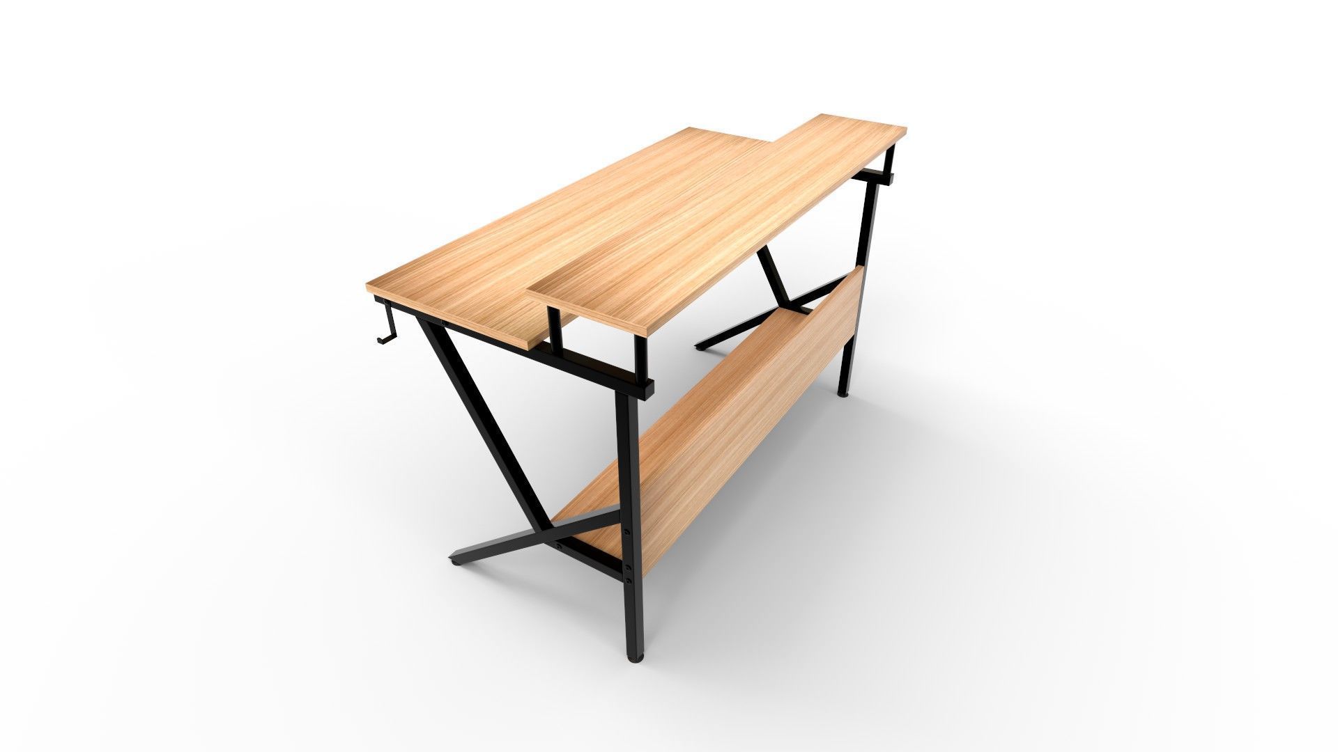 Home Office Desk for Small Space 3D model_5