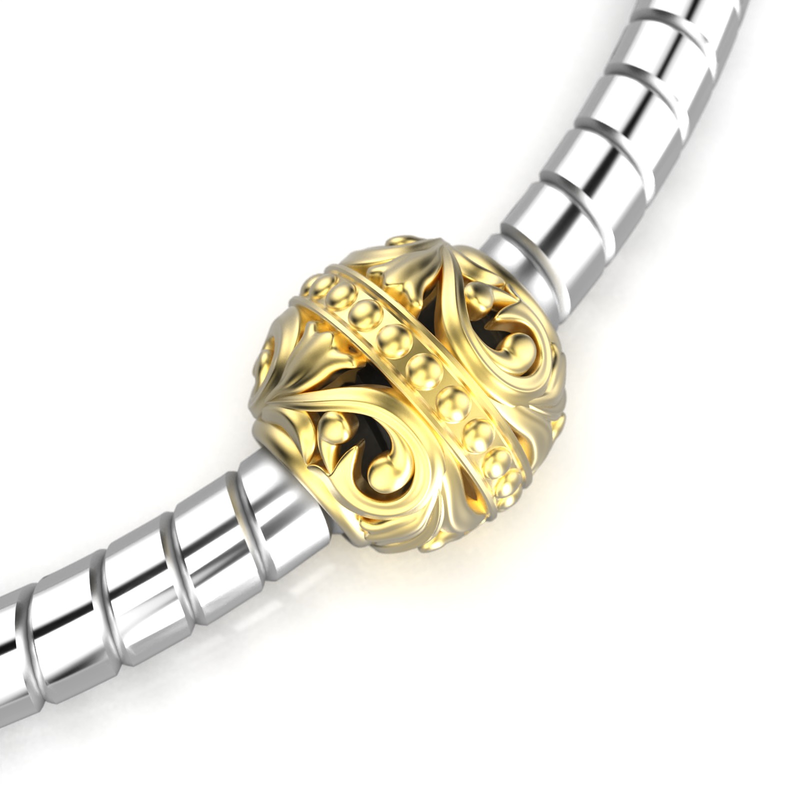 Spherical Charm bead for bracelet 5 1 3D print model_1