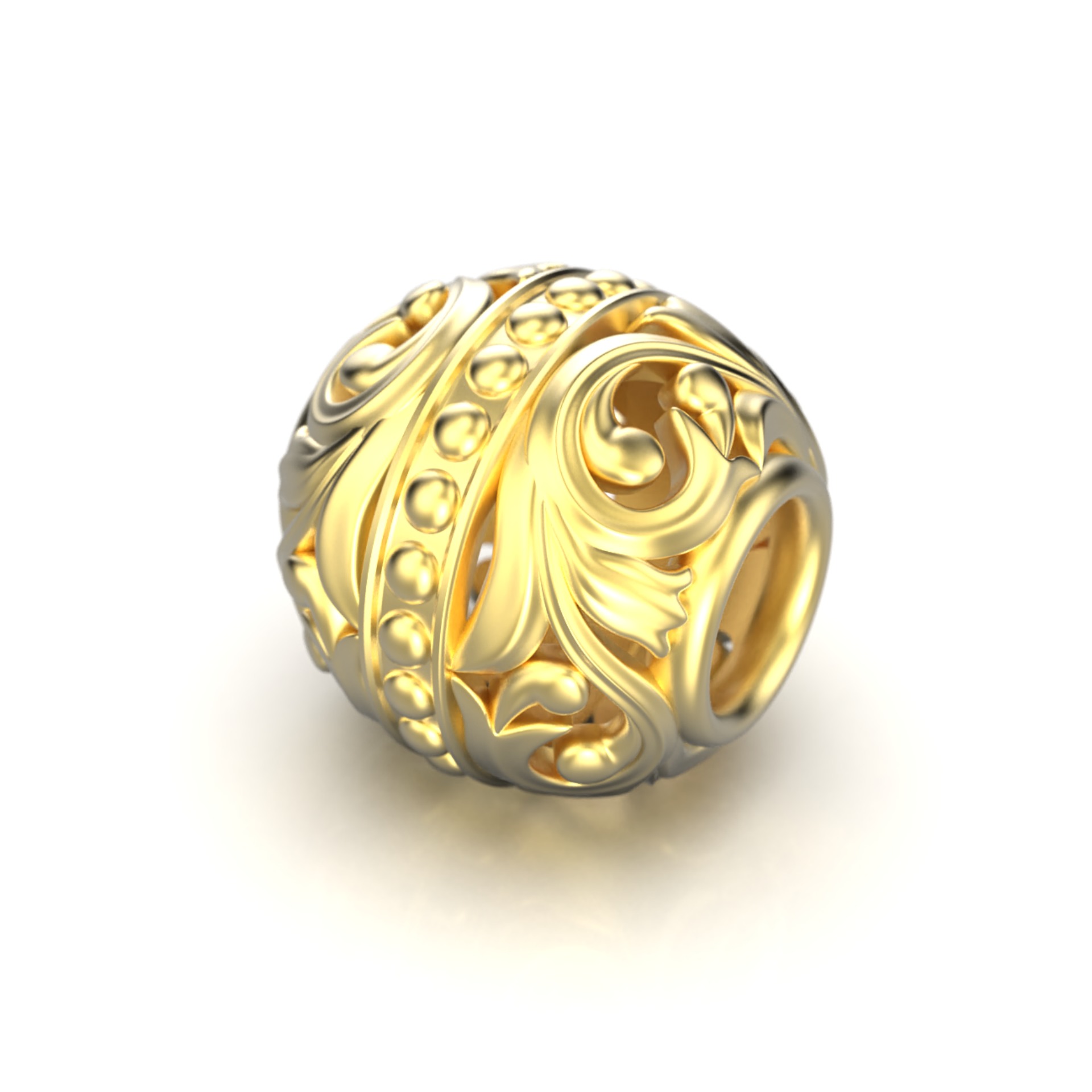 Spherical Charm bead for bracelet 5 1 3D print model_2