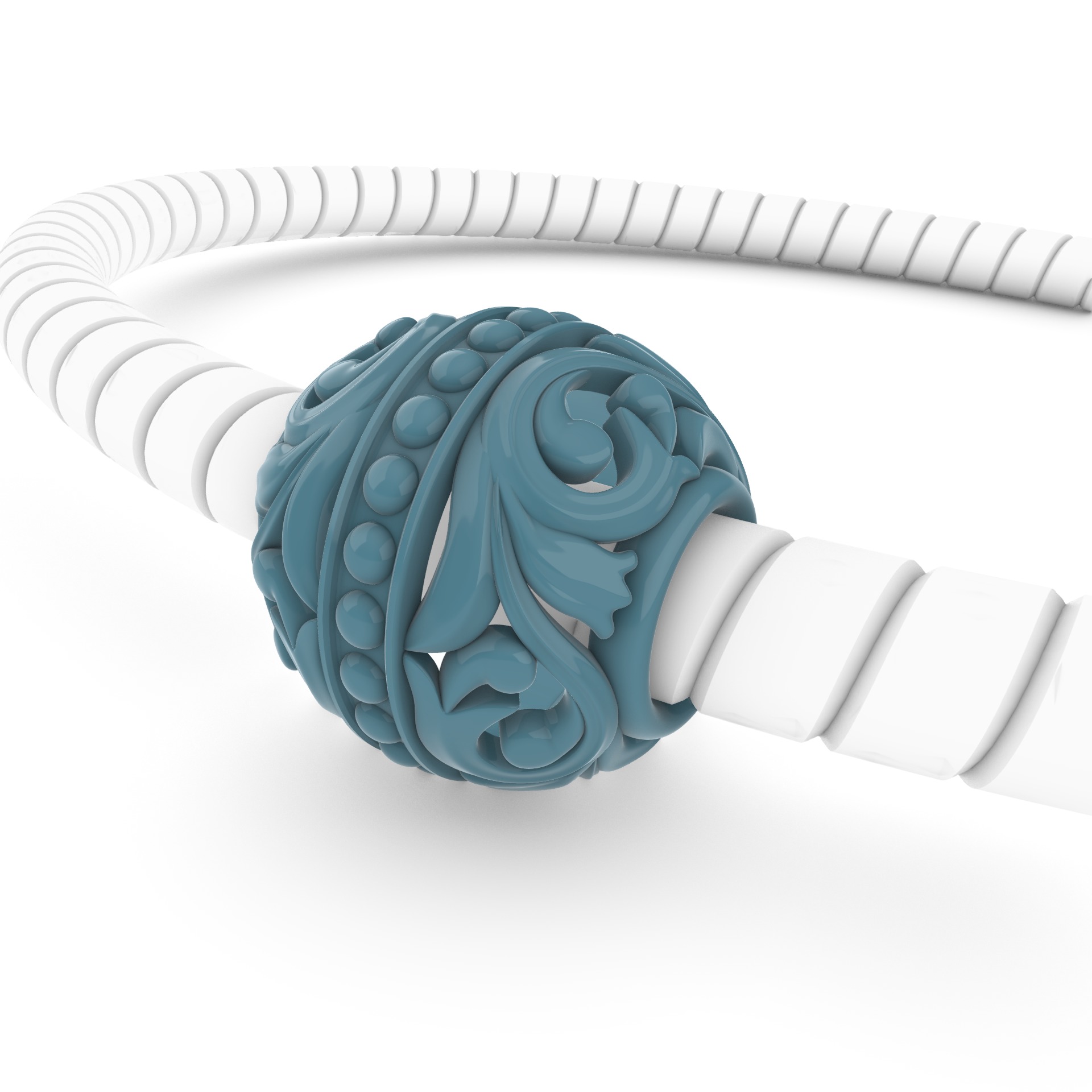 Spherical Charm bead for bracelet 5 1 3D print model_3