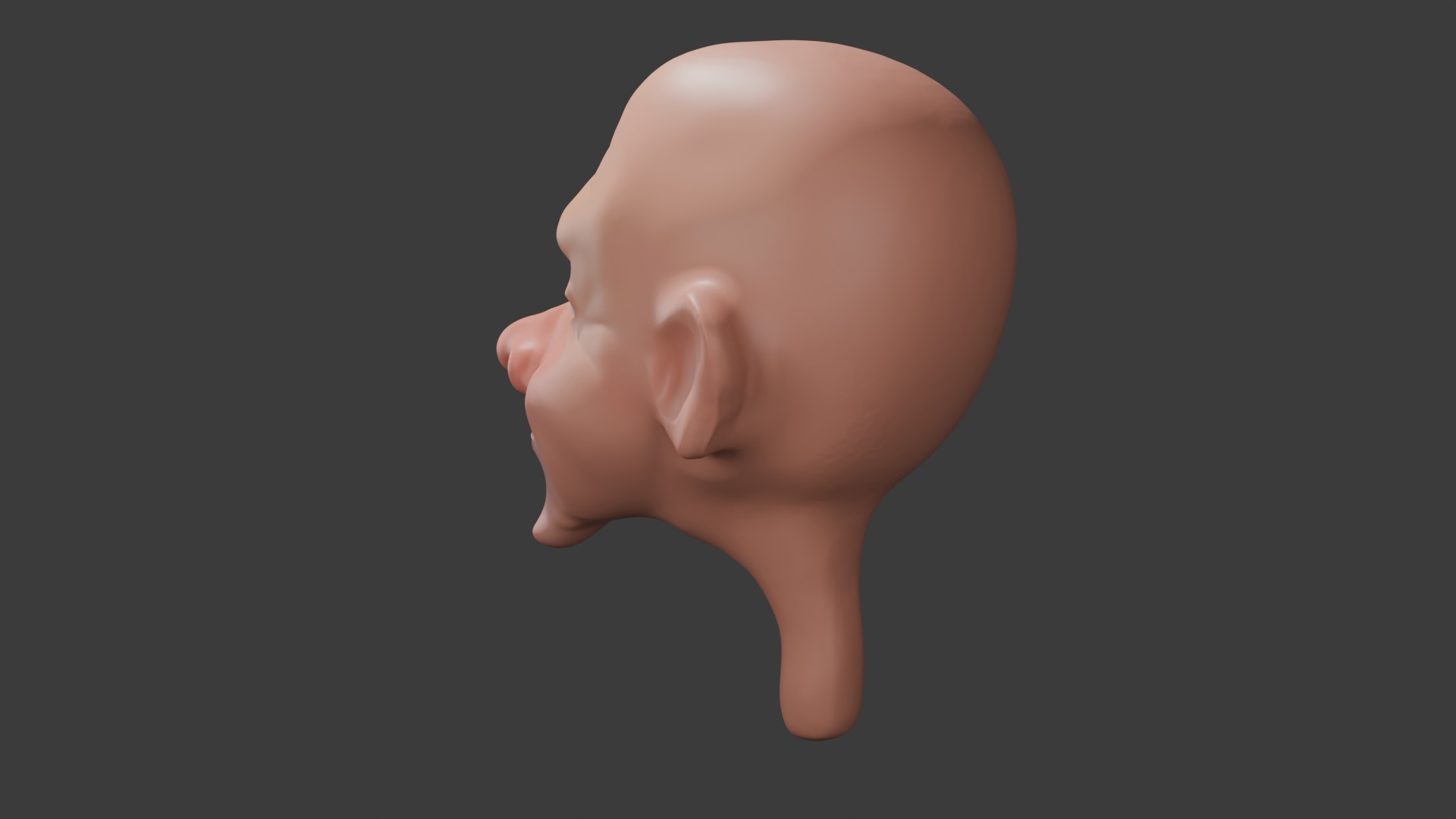 Funny old man face Low-poly 3D model_2