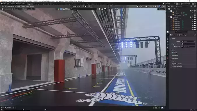 Race Track Pit Lanes 3D model