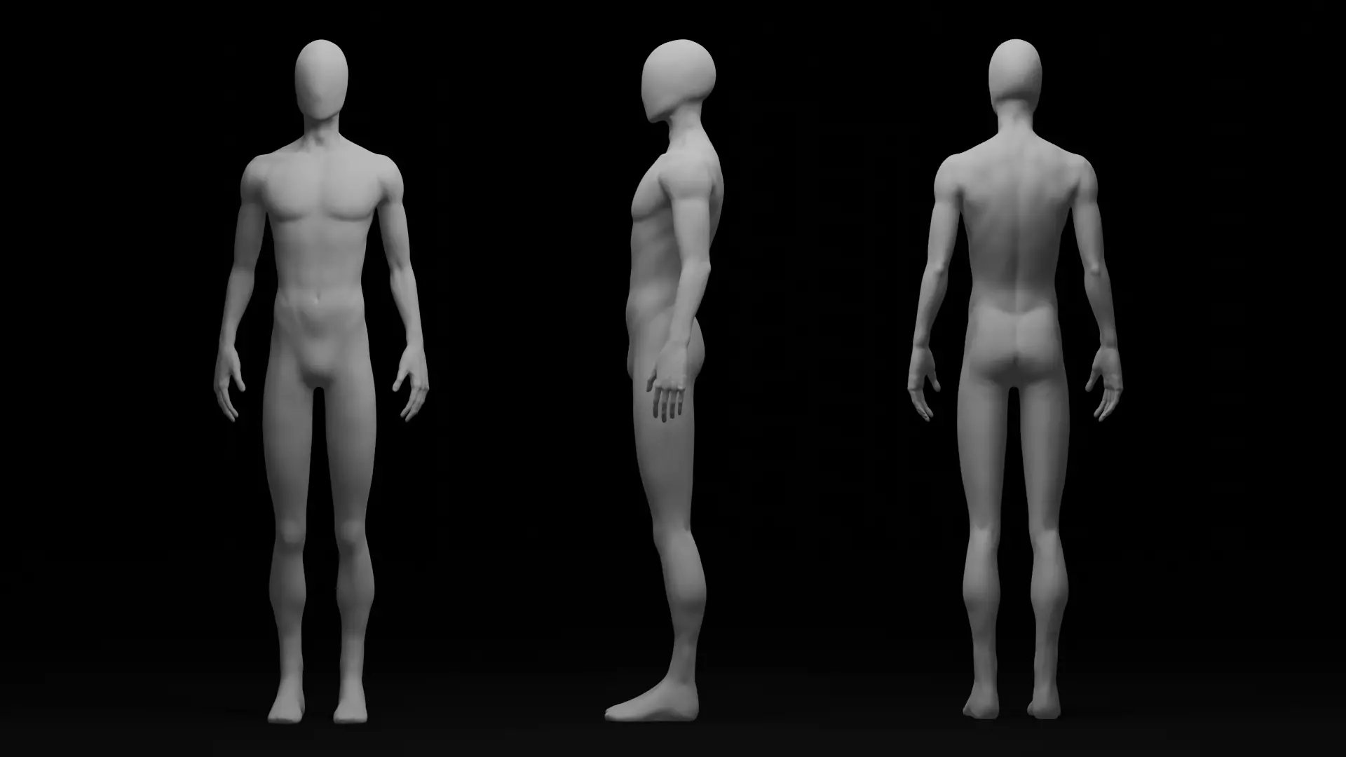 High Poly Male Basemesh 3D Model for Sculpting 3D model_0