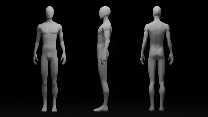 High Poly Male Basemesh 3D Model for Sculpting