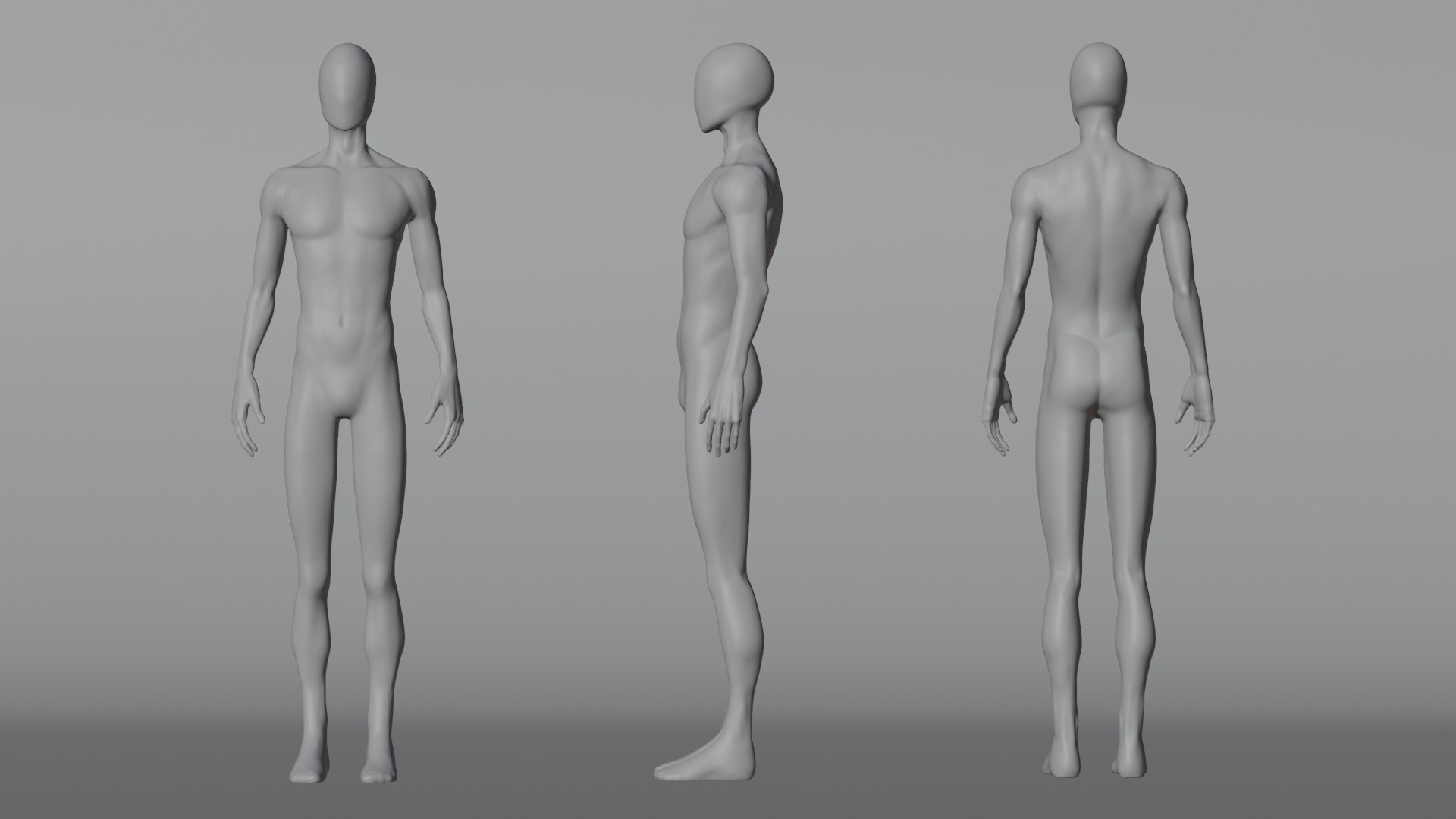 High Poly Male Basemesh 3D Model for Sculpting 3D model_1