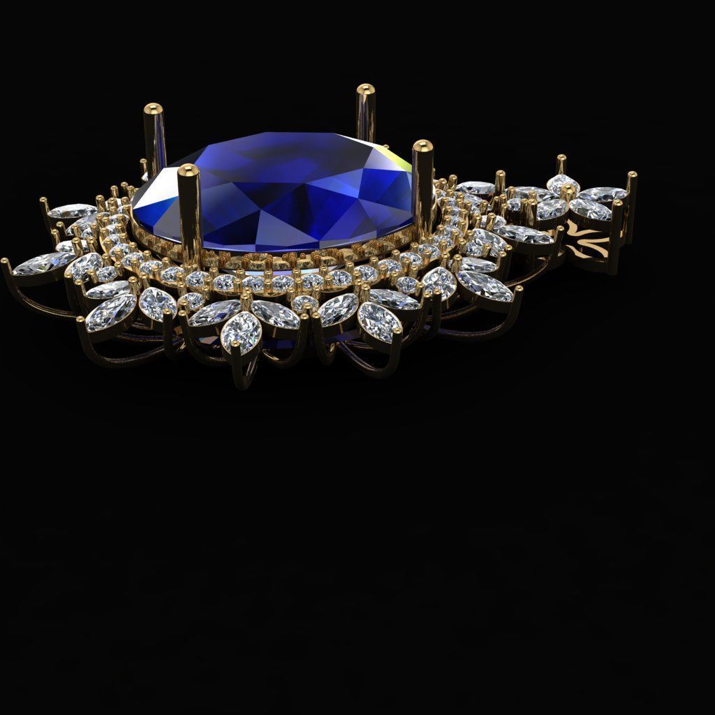 necklace oval 3D print model_4