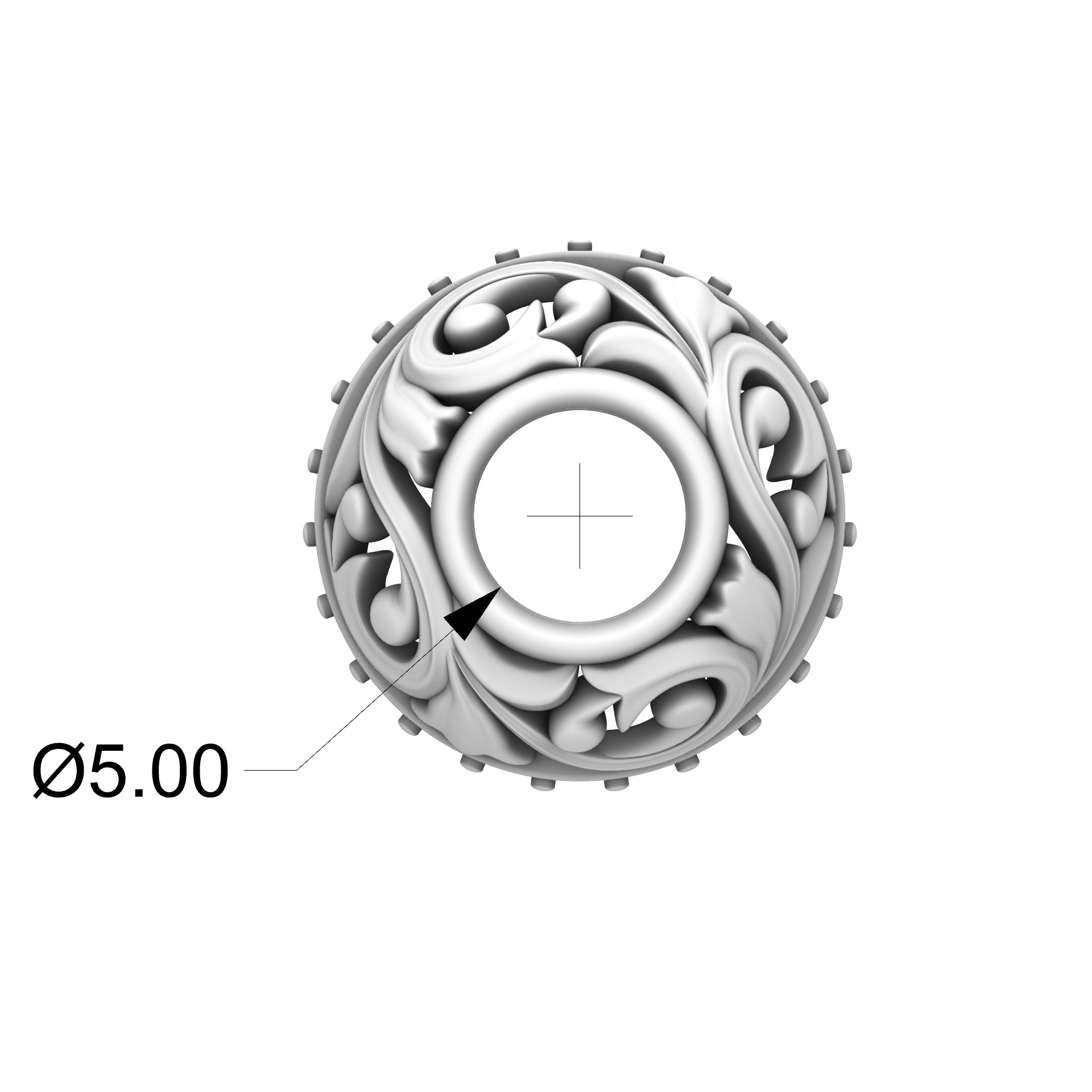 Spherical charm beads 5 3D print model_6