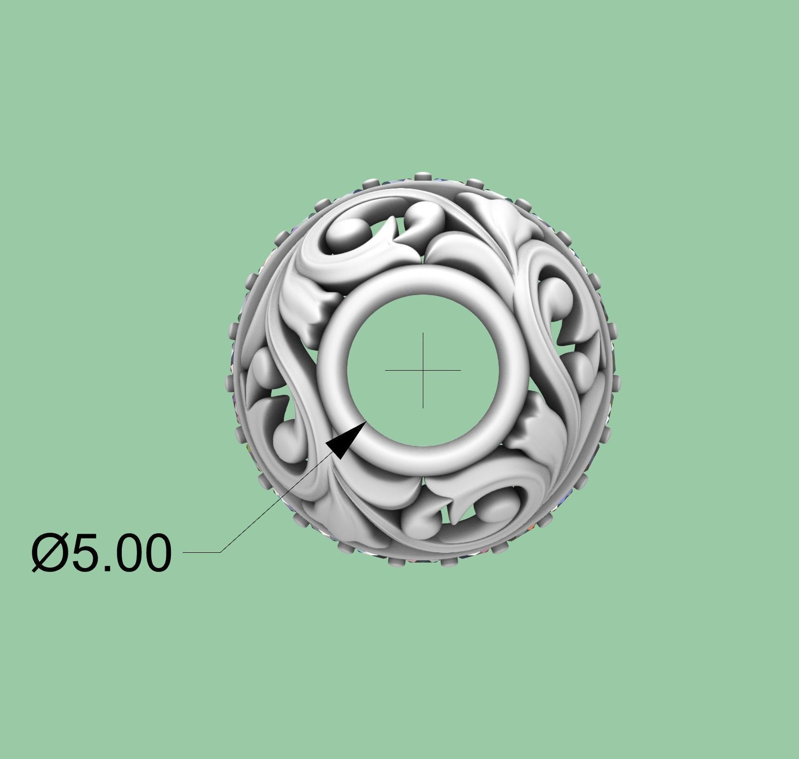 Spherical charm beads 5 3D print model_7