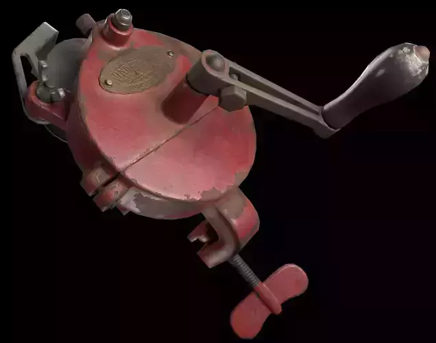 Hand crank bench grinder