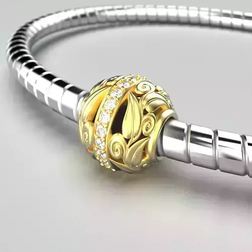 Spherical charm bead for bracelet 1