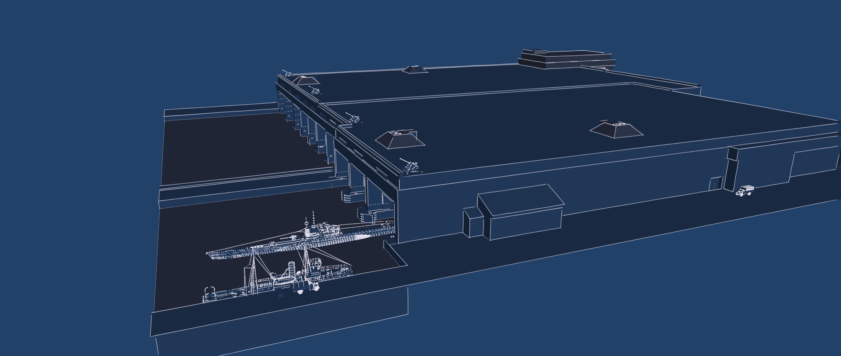 U-Boat base at La Pallice France 3D model_39